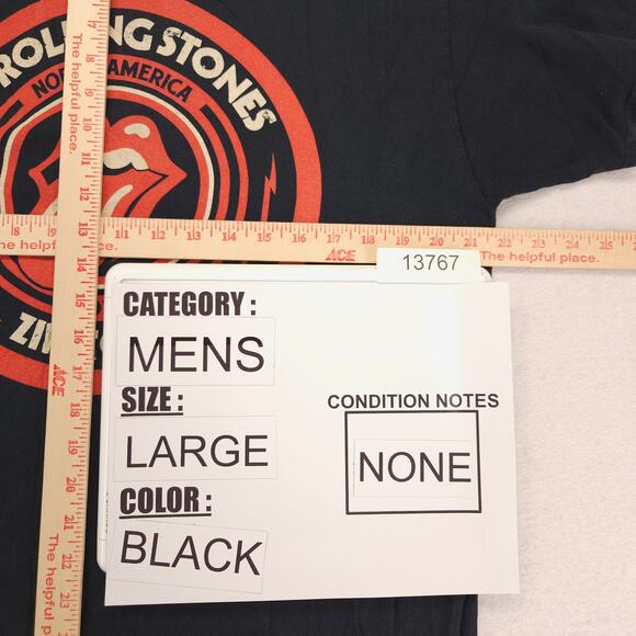 The Rolling Stones Zip Code Band Crew Neck T Shirt Mens Size Large L Black - Picture 7 of 9